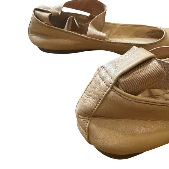 Jessica Simpson Mandalaye Elastic Criss-Cross Ankle Strap Leather Ballet Flats - Picture 4 of 10